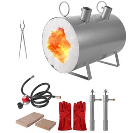 Garvee Stainless Steel Propane Double-Head Forging Furnace - Efficient Heating for Blacksmith, DIY Hobbyist & Artists