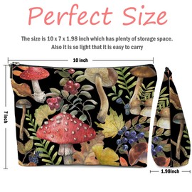 XFN Retro Mushroom Makeup Bag, Mushroom Gifts Cosmetic Bag Mushroom Stuff Botanical Travel Pouch, Friendship Gifts for Women Girls Daughter Sisters Niece Friends Wife Bestie Graduation Birthday Gifts