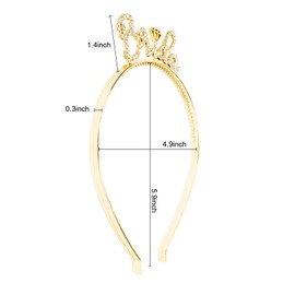 GAFATORY Gold Bride Headband Bride to Be Headband Bachelorette Party Accessories Teeth Comb Headbands Rhinestone Headbands Brides Accessories for Bachelorette Party Wedding