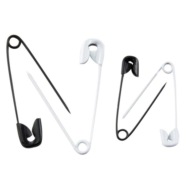 Singer Asst Black and White Professional Style Safety Pins, Multisize,