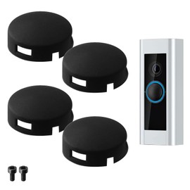 4 Sets Ring Doorbell Button Replacement Black Wired Door Bell Button Durable and Easy-to-Install Compatible with Most Wired Systems, Ideal for Home, Office, and Commercial Use (with 2 Screws)