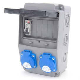 ELS Elektrotechnika Construction Power Distributor 6NO 2x230V + LS and FI Wired (2x 230V + 1x LS C16)