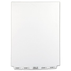 Avery Avery-Style Bottom Tab Dividers, 26-Tab, Legal Exhibit 1-25, 8.5 x11 Inches, White, 26 per Set (11378)