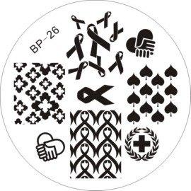 Born Pretty Red Ribbon Design Nail Art Stamping Template Image Plate BP26