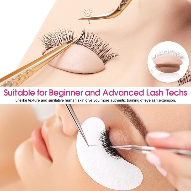 Miuffue 3 Pairs 2 Layers Eyelash Practice Eyelids for Mannequin