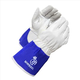 Maple Industrial Products Inc. MW600 White/Blue Goatskin Welding Gloves (Large)