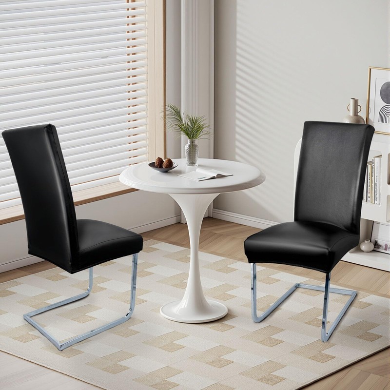 WENZMOC PU Leather Dining Chair Covers Removable 100% Waterproof Chair