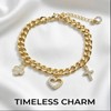 JTK Design Women Curb Chain Charm Bracelet Faith Love Lucky