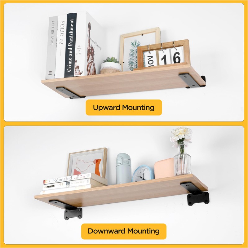 Romon Shelf Brackets, Shelf Brackets, Pack of 2, Heavy Duty