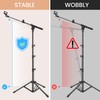 Ramzi Mic Stand,Double Support Tripod Microphone Stand Floor Boom Mic