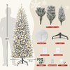 Flocked Christmas Tree with Slim Design,Prelit Christmas Tree with 710
