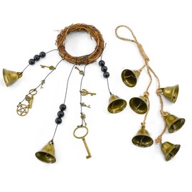 MrMrKura 2PCS Witch Bells for Door Knob for Protection, Witchy Home Decoration Protection Door Hangers Witchcraft Decor Wicca Altar Supplies Clear Negative Energy (Classic Shape)