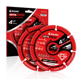 EZARC Diamond Cutting Wheel 4 1/2 x 7/8 Inch for Metal, Cut Off Wheel with 5000+ Cuts on Rebar, Steel, Iron and INOX, 2 Pack