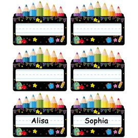 SICOHOME Name Tags for Classroom Desks - 48pcs Chalkboard Bright Student Name Plates for Classroom for Kindergarten Preschool Classroom Back to School Teacher Supplies Must Haves