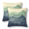 BEITUOLA Green Mountains Throw Pillow Covers 18x18 Set of 2