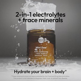 Moon Juice- Mini Polvo de Electrolitos de Rocío Desnudo (Sin Sabor), 30 Porciones Electrolitos y Minerales 2en1 Hy