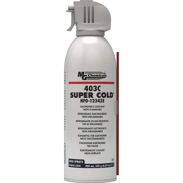 MG Chemicals 403C Super Cold Spray, HFO-1234ZE, 235 Gram Aerosol, 8 oz Aerosol
