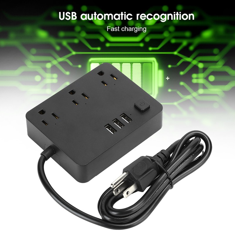 Desktop Smart Fast Charging Power Strip with 3 Outlet 3