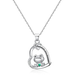 TALYKONG Frog Necklace for Women Frog Lover Gifts Jewelry for Women (Frog heart necklace)