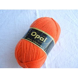 Opal Plain (425m) 4-Ply Yarn - Wool Blend, Bright Solid Colours, Yarn for Warm Socks and Sweaters, 5181 Orange, 1 x 100 g