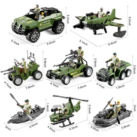 58-in-1 Army Men Toys for Boys 4-7 6-8 8-12, Military Truck/Helicopter/Kayak Boat/Motorcycle/ Army Men Action Figures/Weapon Gears, Army Toys for Boys Kids Birthday Gifts Party Favors