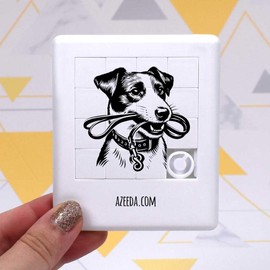 Azeeda 'Jack Russell Holding Dog Leash' Sliding Puzzle (PZ00036370)