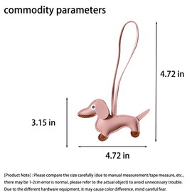 JINZHOUFZ Leather animal keychain Dachshund charm keychain, bag pendant,decorated backpack handbag charm (Black)