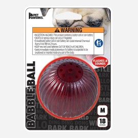 Blinky Babble Ball - Flashing Interactive Chew Dog Toy - Medium