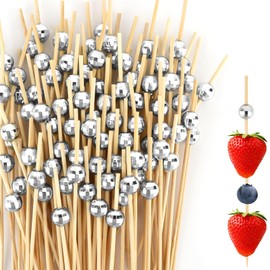 Cocktail Picks 100 Pcs Disco Ball Cocktail Picks Skewers Fancy Decorative Toothpicks for Appetizers Disco Ball Toothpicks Picks Drink Stirrer Disco Party Decorations 4.7 Inch Cocktail Skewers