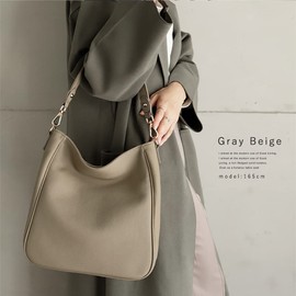 VITAFELICE sib-20003n Women's Genuine Leather 2-Way Shoulder Bag, grey beige