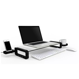 U-board UBOARD SMART  - Tempered Glass imac Monitor Stand Shelf Built-in 3 x USB 2.0