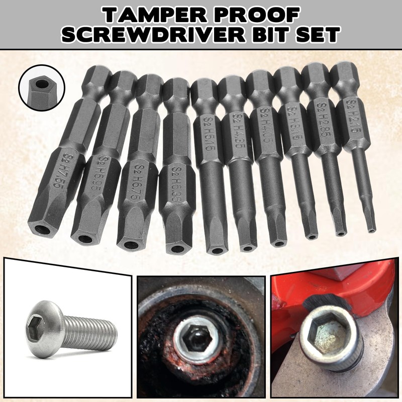 10PCS Security Screwdriver Bits Set, Magnetic Pentagon Head Screwdriver Bit