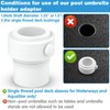 CYUXING White Pool Umbrella Holder Adapter Supplies, Umbrella Pole Stabilizer