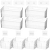 8 PCS Clear Cabinet Door Organizer Bins with Adhesive Hooks,