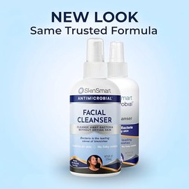 SkinSmart Antimicrobial Limpiador facial para brotes e imperfecciones; fórmula de ácido hipocloroso se dirige a las bacterias para reducir la irritaci