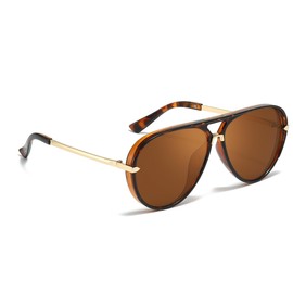 LVIOE Oversized Aviator Sunglasses for Women Men Trendy Shield Sun Glasses UV400 Protection Square Frame