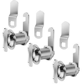 Thumb Operated Offset Cam Lock, 1" Cylinder Fits on 0.7" Max Door Thickness, Non-Locking Replacement Lock for RV Compartment Camper Storage, Cabinets,Drawers (1 Inch 3Pack) Silver