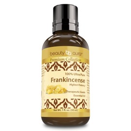 Beauty Aura Premium Collection Ultra Pure Frankincense Essential Oil - 1 Oz Bottle - Steam Distilled from Sacred Boswellia Tree Resin - Use for Beauty Care, Massages & More