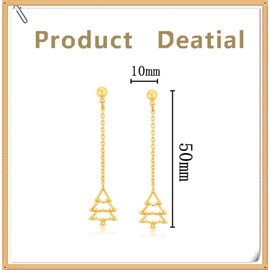 ZOCOYUU 24k Gold Christmas Earrings for Women Girls Teen Xmas Dangle Earrrings,Bow Christmas Tree Star Snowflake Christmas Earrings Christmas Jewelry Mother's Day for Gift (Christmas Tree)