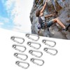 10Pcs Snap Hook Stainless Steel Safety Rope Spring Carabiner Hanging