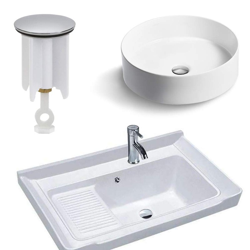 Universal Sink Plug, 40 mm Drain Plug, Height Adjustable, Made