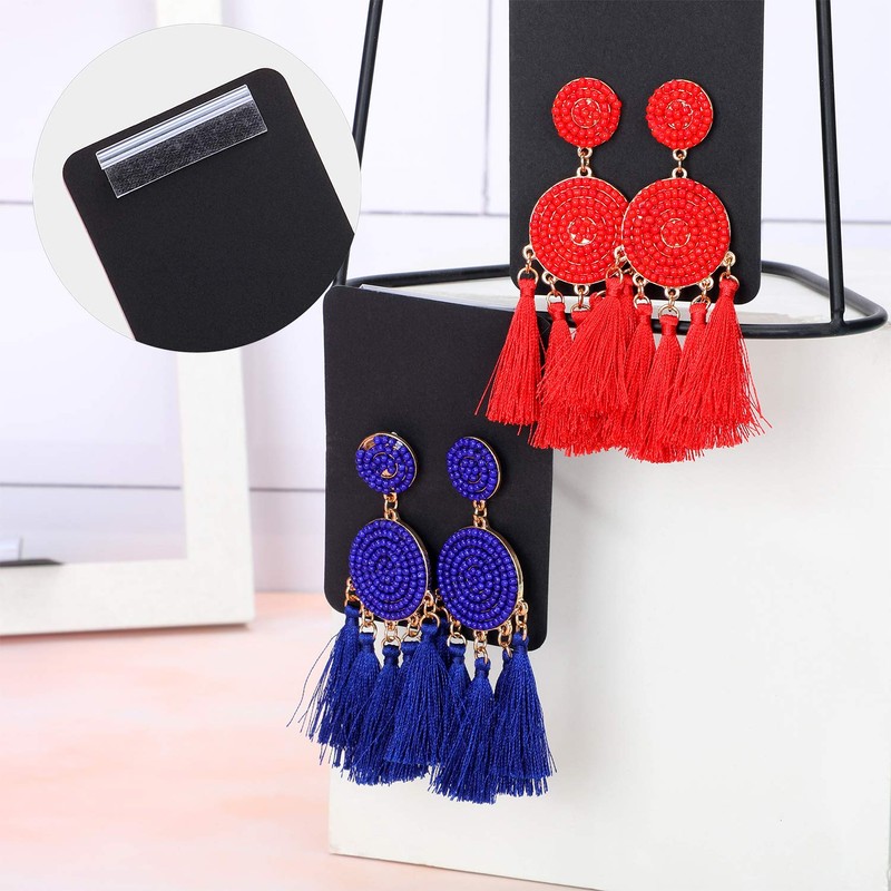80 Pieces Earring Card Adapter Adhesive Lip Hanger Self-Adhesive Lip