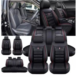 For Toyota Highlander 08-23 5-Seat Car Seat Cover Leather Front Rear Protectors