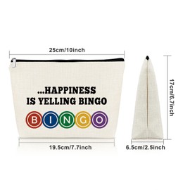 Sazuwu Bingo Lover Gift 2 PCS Makeup Bag Gambling Gift for Women Casino Lovers Christmas Birthday Present Cosmetic Travel Pouch