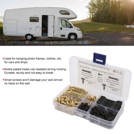 Herrajes para Colgar Cuadros, 100 Piezas de 4 Mm de Doble Orificio. Colgadores de Cuadros de Dientes de Sierra con Kit de Tornillos de 240 Piezas Para Colgar Marco de Fotos Reloj