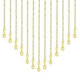 26 Pcs Gold Necklace Chains, Bulk Gold Plated Cable Chain Snake Link Cable Jewelry Chain DIY Chains with Lobster Clasp, for Crafts Pendants Necklace Bracelet DIY Jewellery Making (45cm/18 Inches)