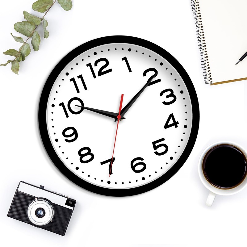 Roymnie Wall Clock Silent Non-Ticking Modern Clock Battery Operated 8