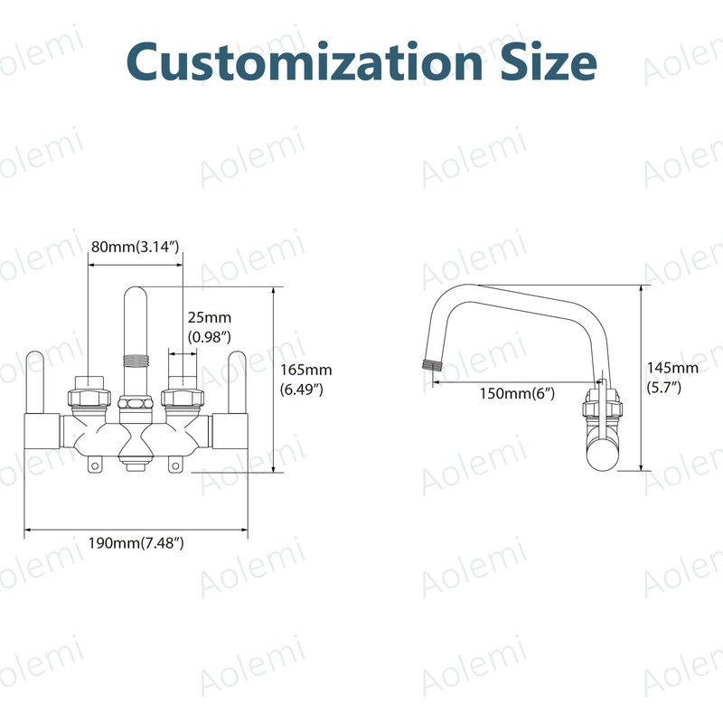 Aolemi Laundry Utility Sink Faucet Wall Mounted Laundry Tub Faucet