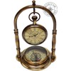 MARIYAM ART HANDICRAFT Nautical Clock Ship Table Clock Brass Desk