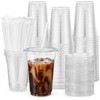 100 Sets - Clear Plastic Cups with Lids and Straws,